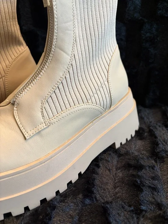 ASOS Public Desire Cream Combat Boots - Picture 14 of 16